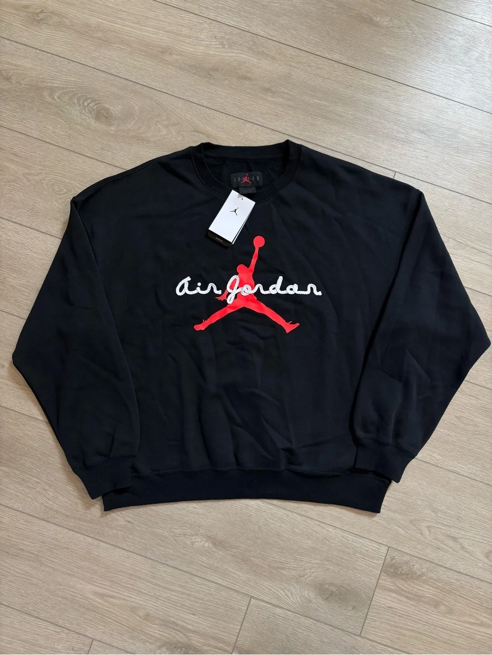 Jordan Men's Black Jumpman Logo Crewneck Size Large